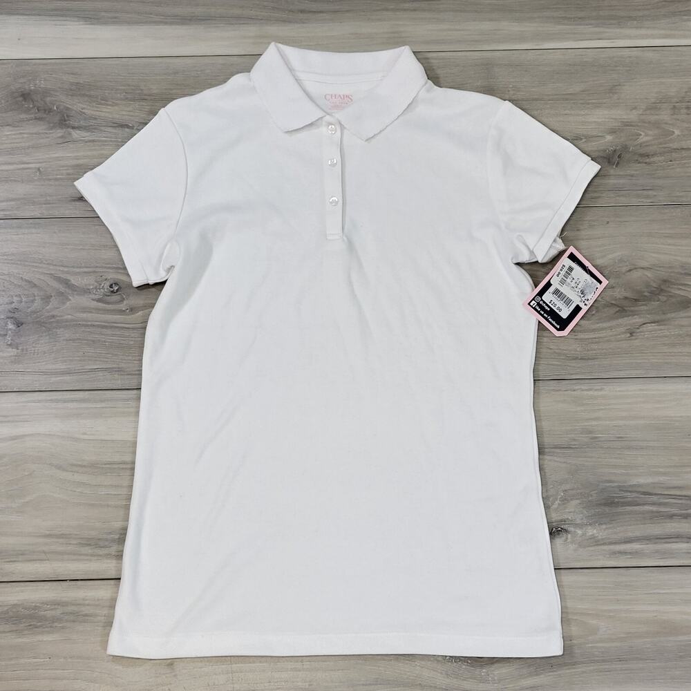 Chaps Polo Shirt Girls XL 16 White New